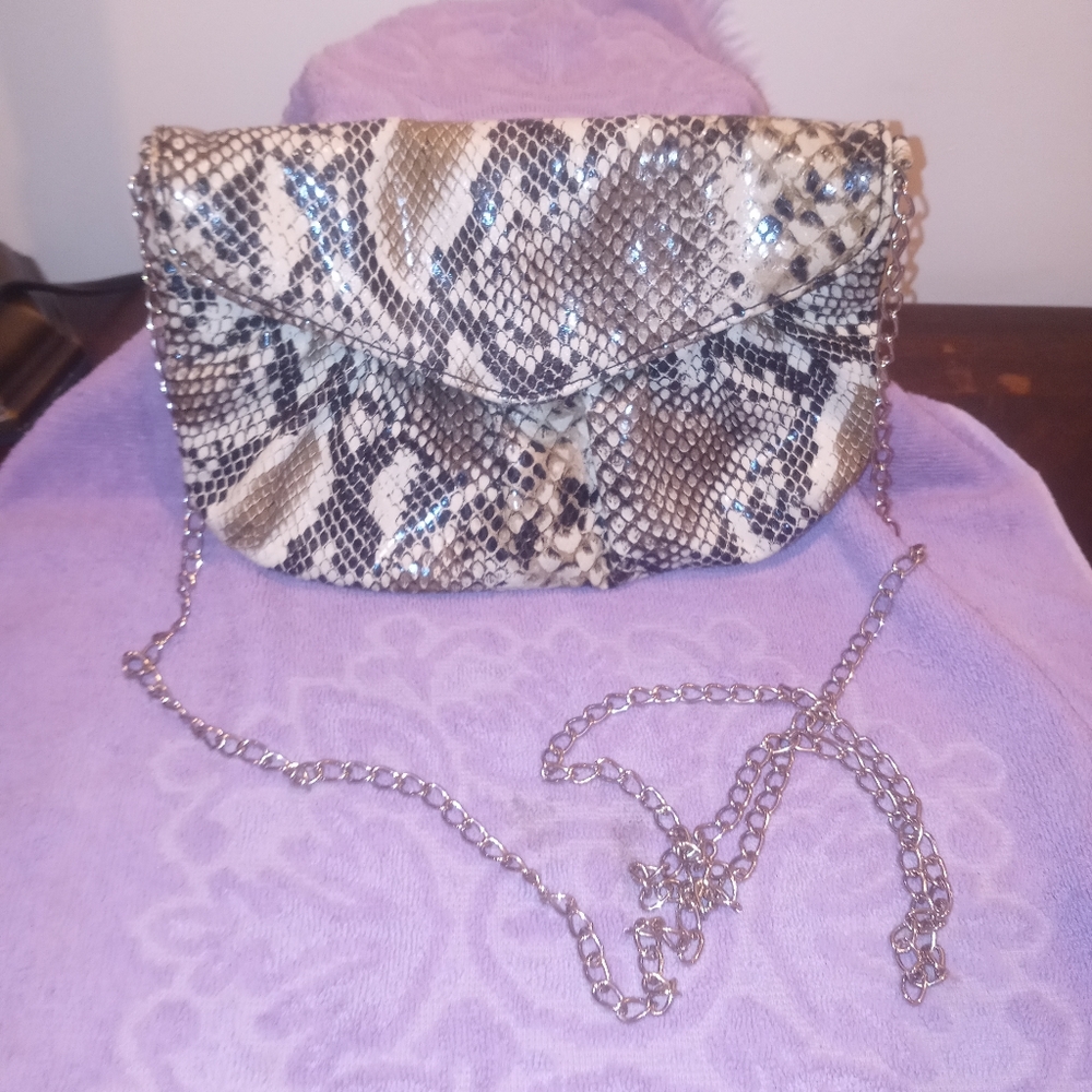 Faux snakeskin bag